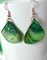 Large Mother of Pearl shell earrings - choice of rainbow multicolor, off-white, amber, blue, or green product 5